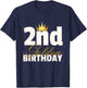 2nd Golden Birthday Year Age Crown T-Shirt - T-Shirt | Navy