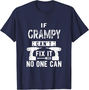 If Grampy Can't Fix It No One Can Grandpa T-Shirt - T-Shirt | Navy