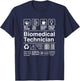 Biomedical Technician Funny Description Label T-Shirt - T-Shirt | Navy