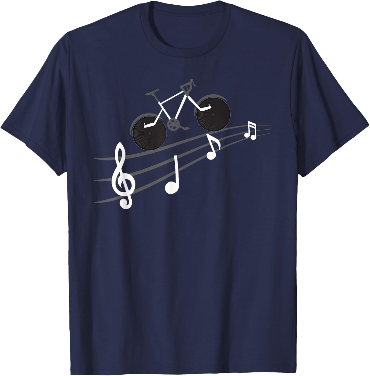 Bicycling Music Bike Music Cycling Gift T-Shirt - T-Shirt | Navy