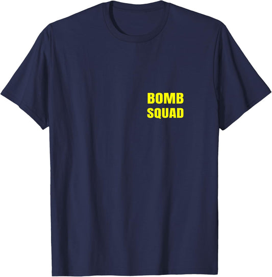 Bomb Squad Front And Back Dual Side Print Police Uniform T-Shirt - T-Shirt | Navy