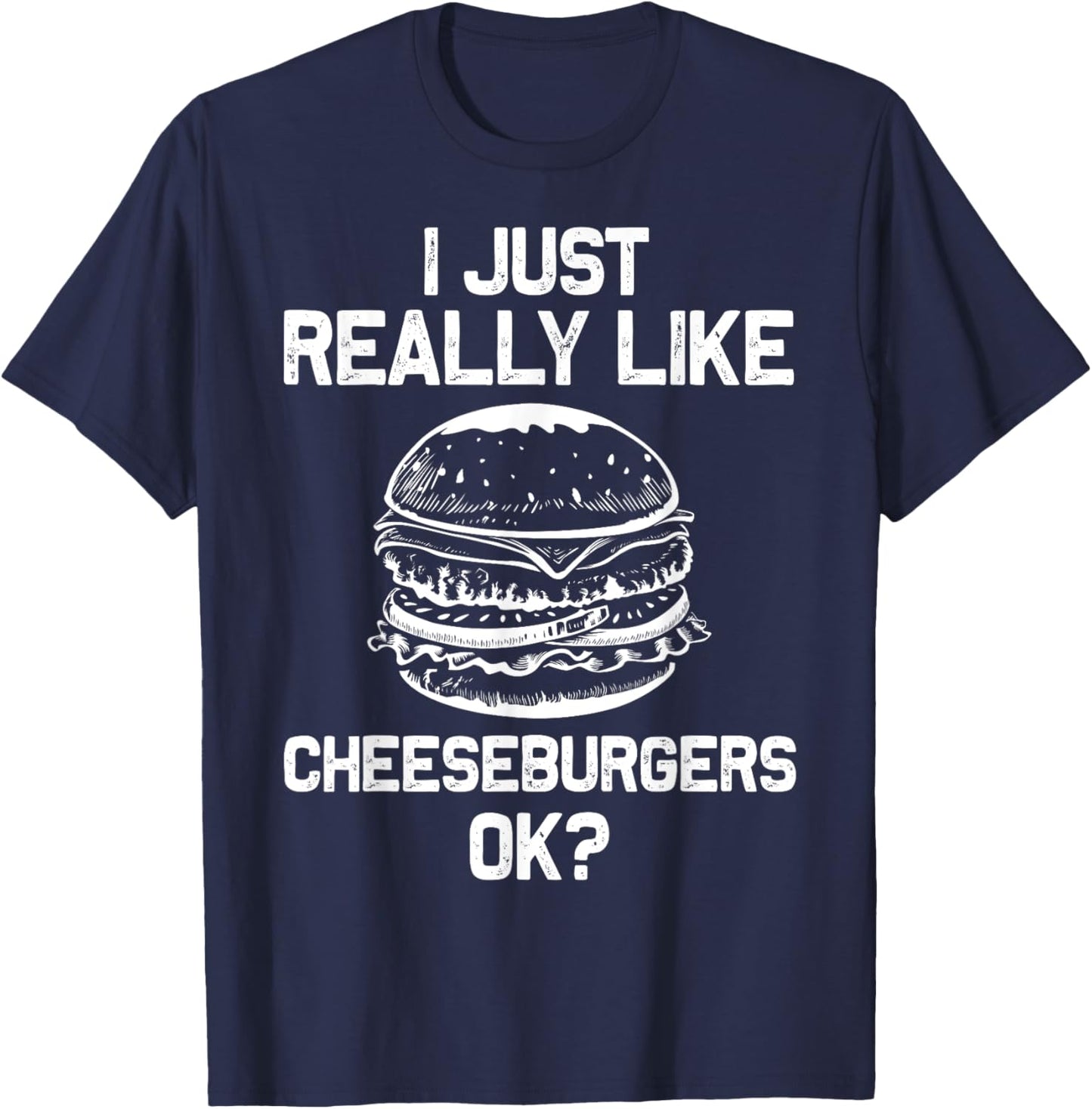 Cheeseburger Design Women Hamburger Burger Lover T-Shirt - T-Shirt | Navy
