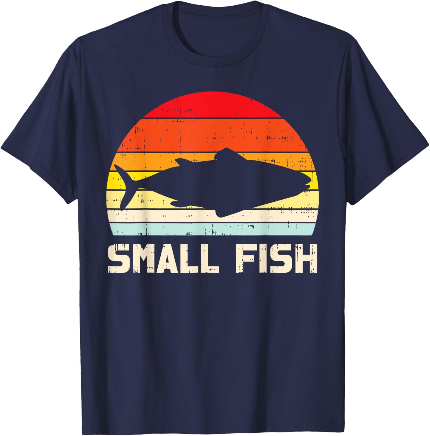 Small Fish Retro Bass Fishing Family Matching Son Boys Gift T-Shirt - T-Shirt | Navy