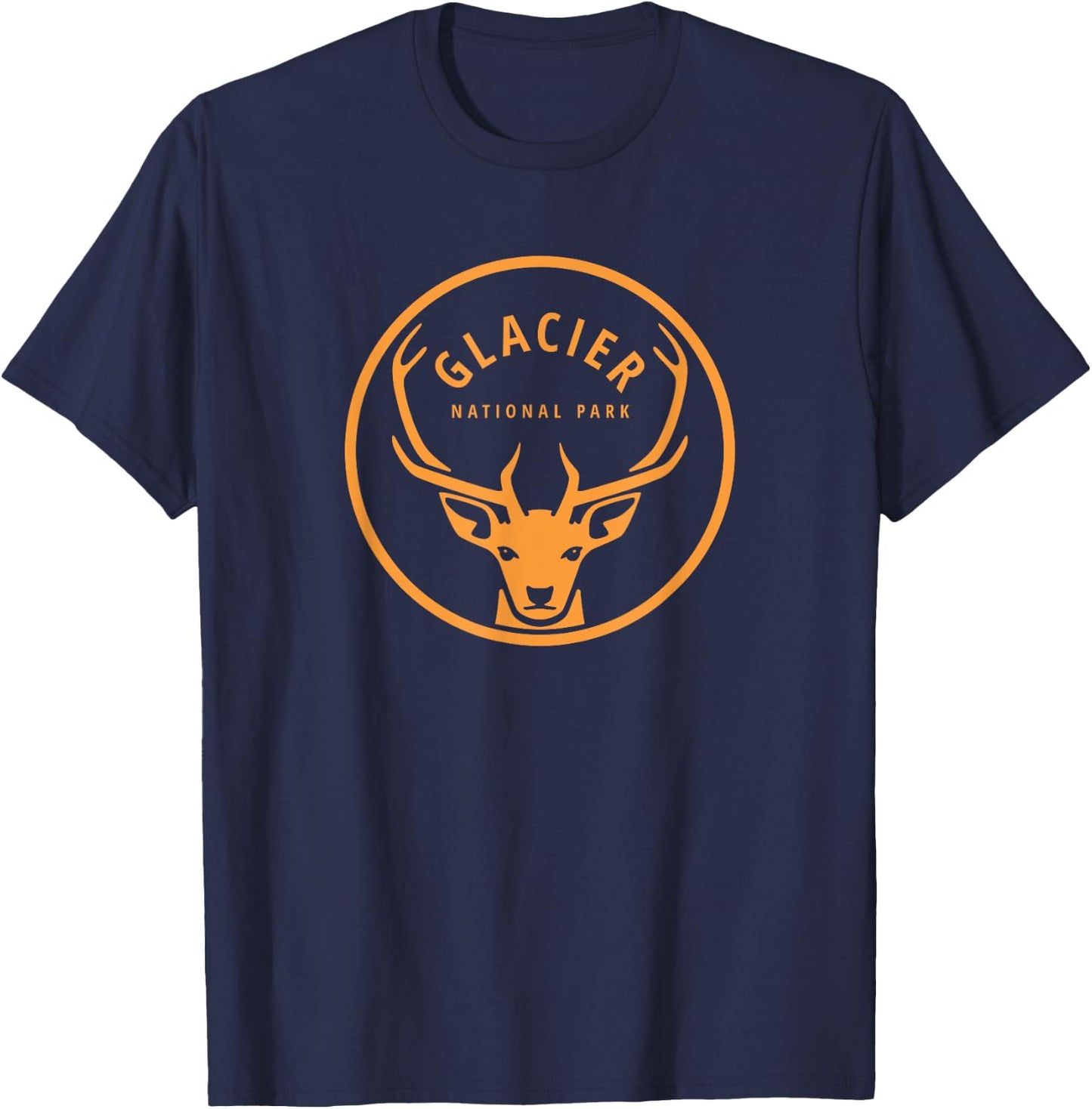 Glacier National Park Vintage Elk Souvenir Retro Gift T-Shirt - T-Shirt | Navy