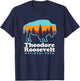 Theodore Roosevelt National Park Camping Bison Retro T-Shirt - T-Shirt | Navy