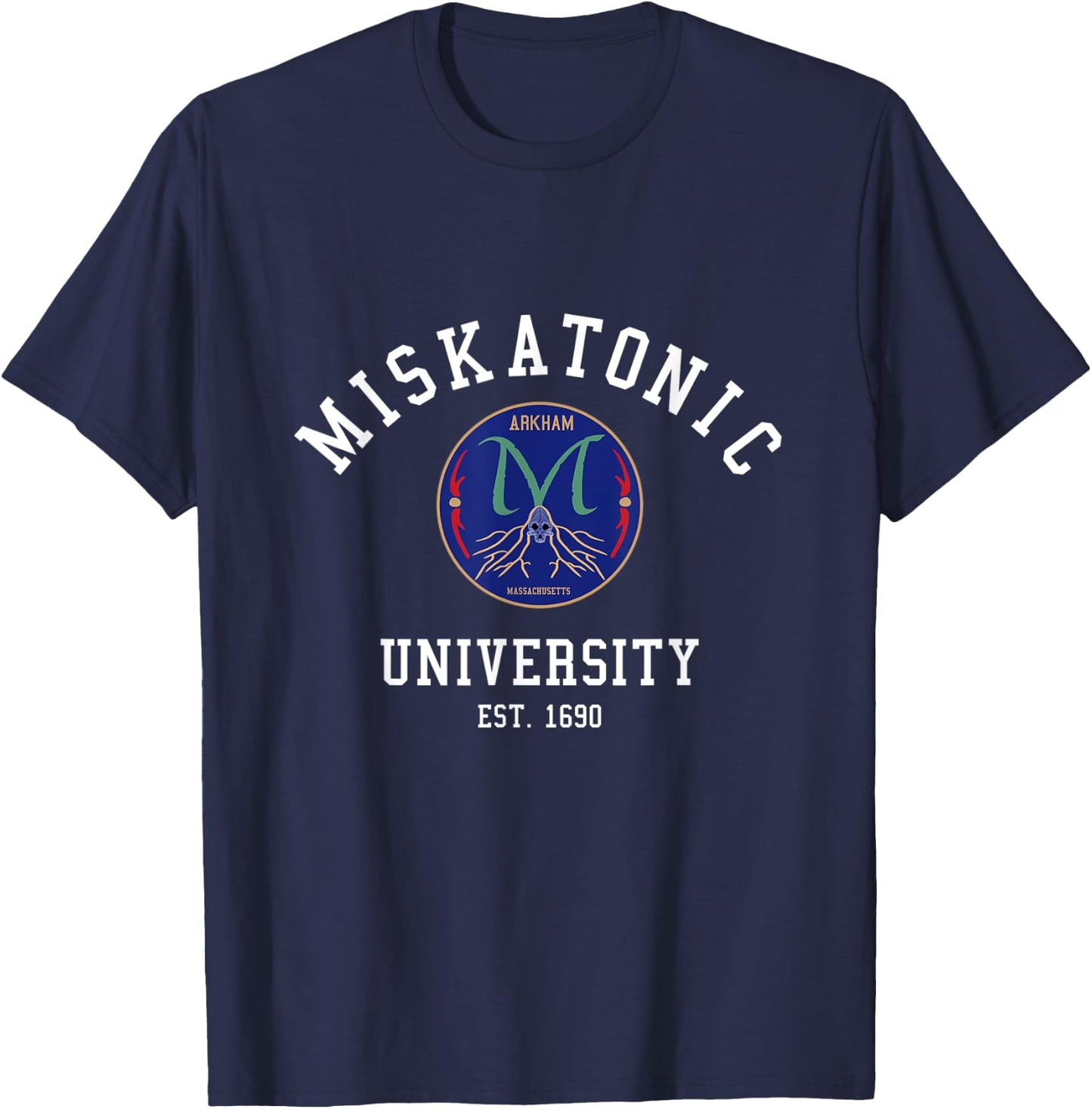 Miskatonic University - emblem logo T-Shirt - T-Shirt | Navy