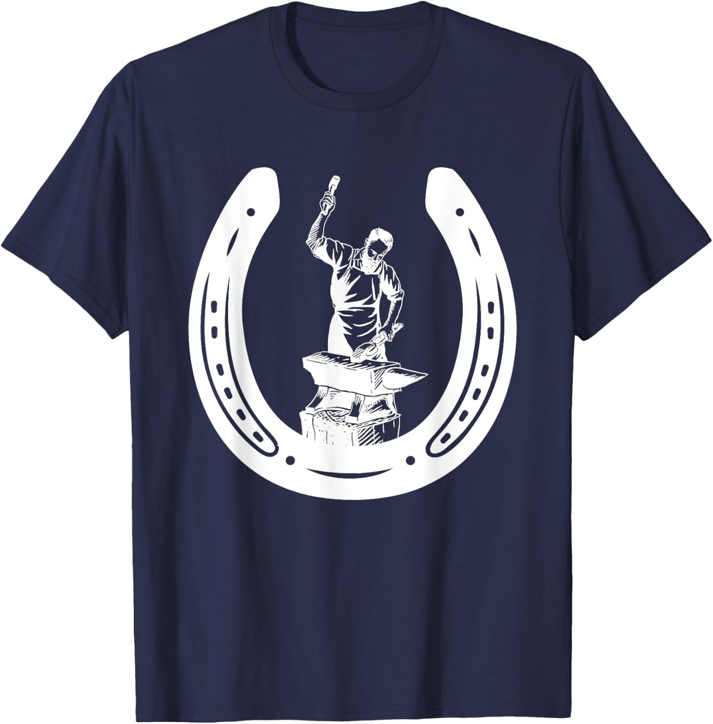 Farrier Horse Shoe Blacksmith Horse Lover Cowboy Cowgirl T-Shirt - T-Shirt | Navy