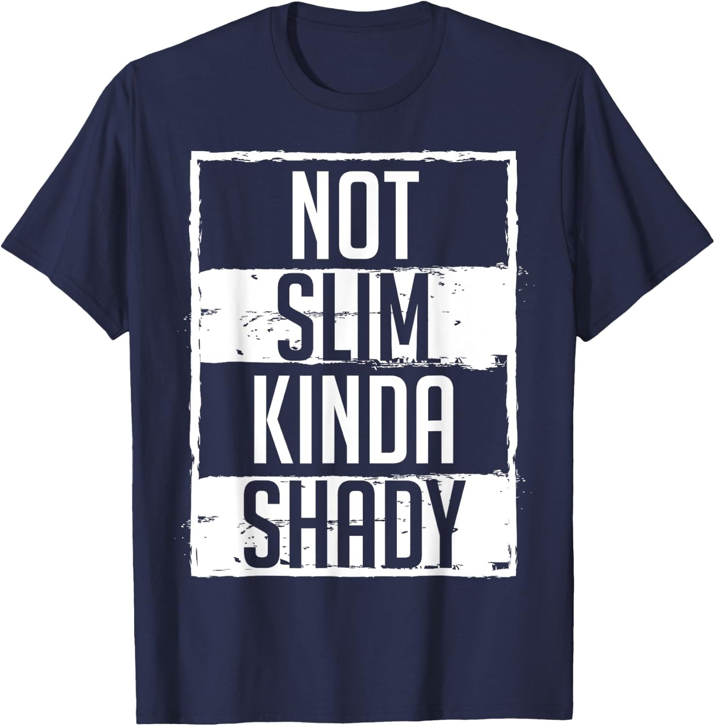 Pilates Dumbbell Fit Healthy Lifestyle Women's Not Slim Kinda Shady Chubby Gym Design Black Small Classic Fit Modern Classic Short Sleeve T-Shirt - T-Shirt | Navy