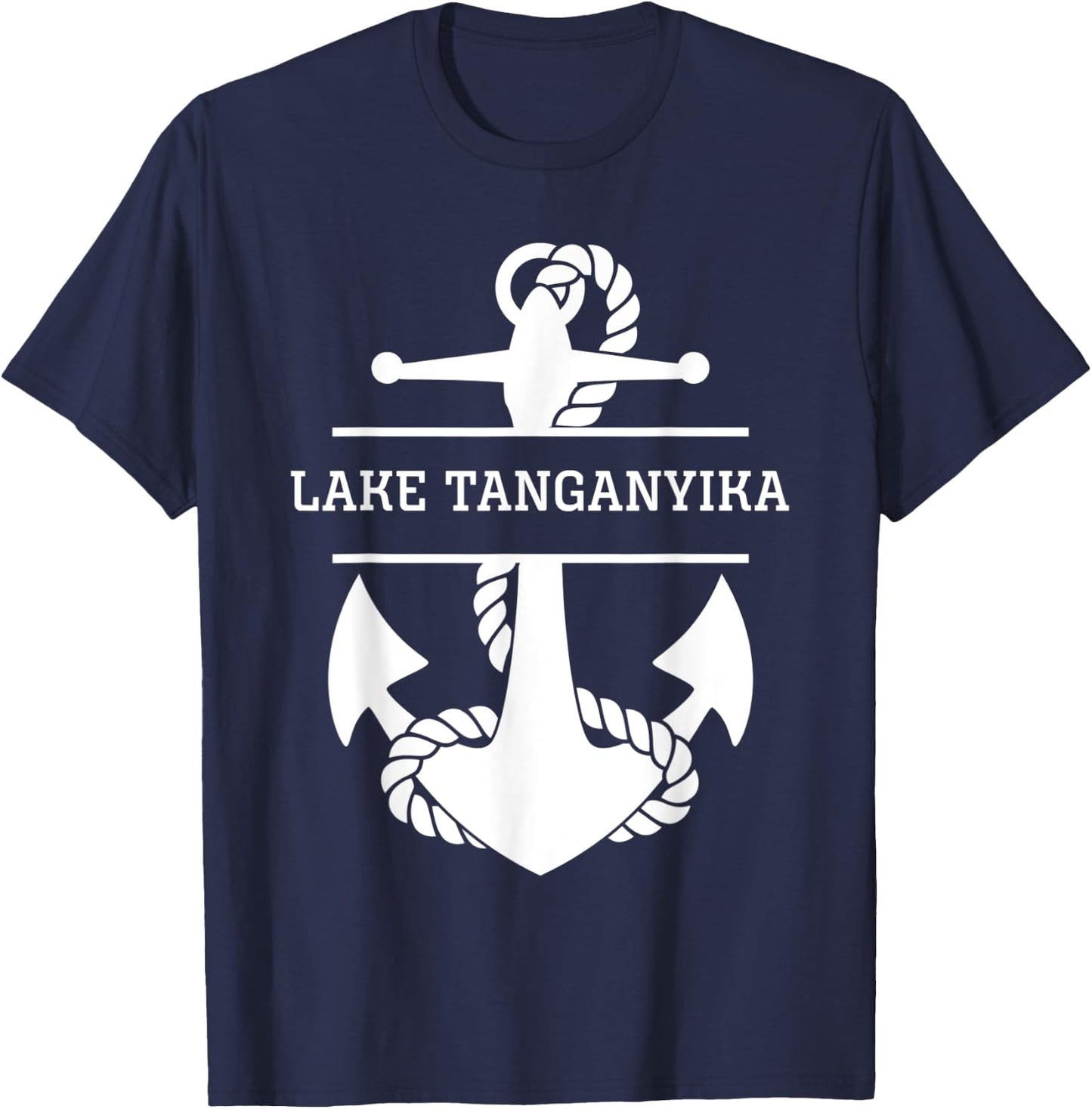 Lake Tanganyika Africa Nautical T-Shirt - T-Shirt | Navy