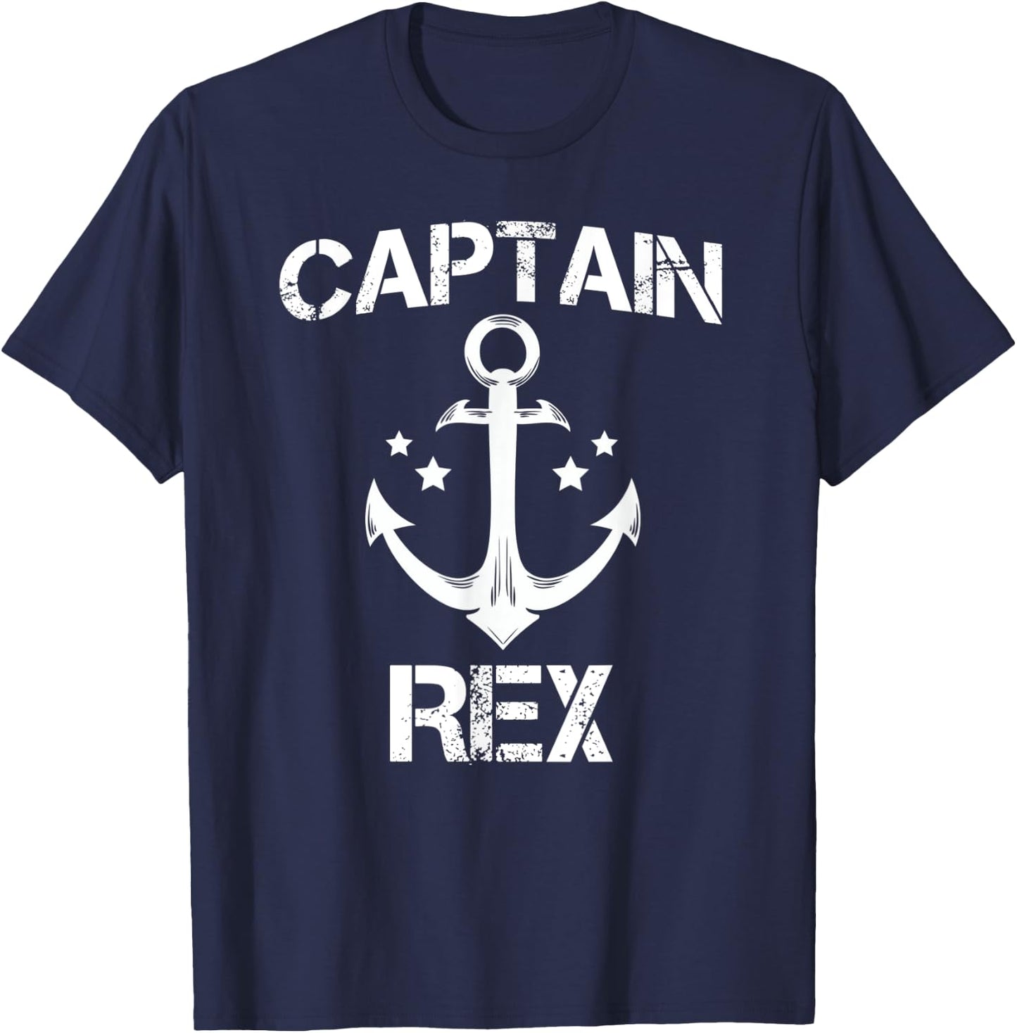 CAPTAIN REX Funny Birthday Personalized Name Boat Gift T-Shirt - T-Shirt | Navy