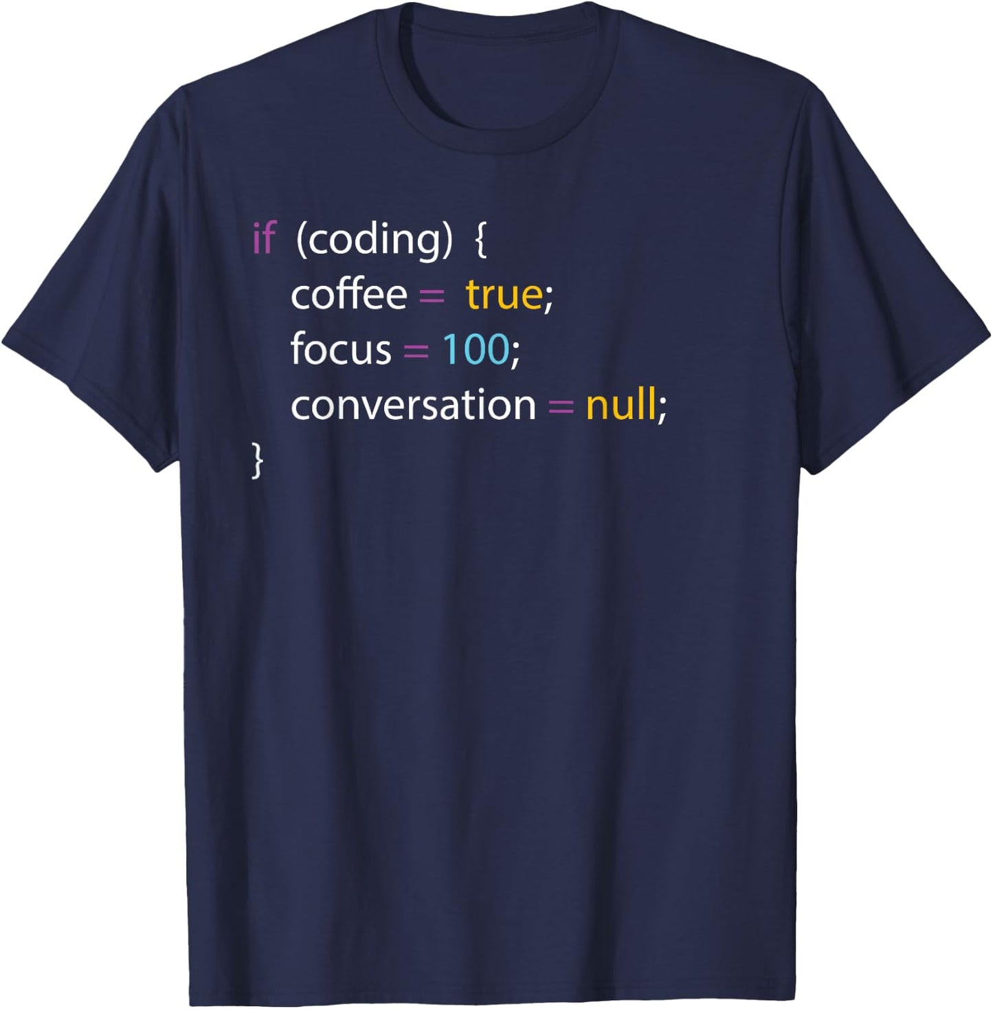 Funny Joke Programming If Coding Coffee Focus Women T-Shirt - T-Shirt | Navy