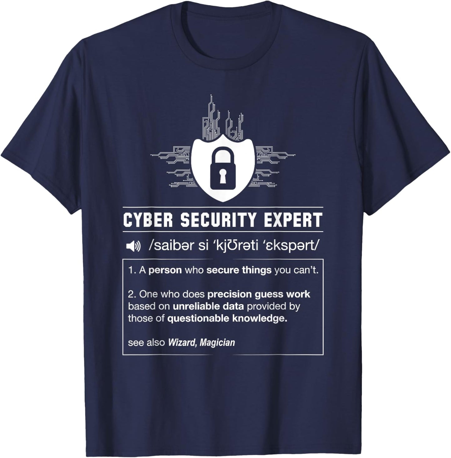 Funny Cyber Security Definition Programmer IT Nerd T-Shirt - T-Shirt | Navy