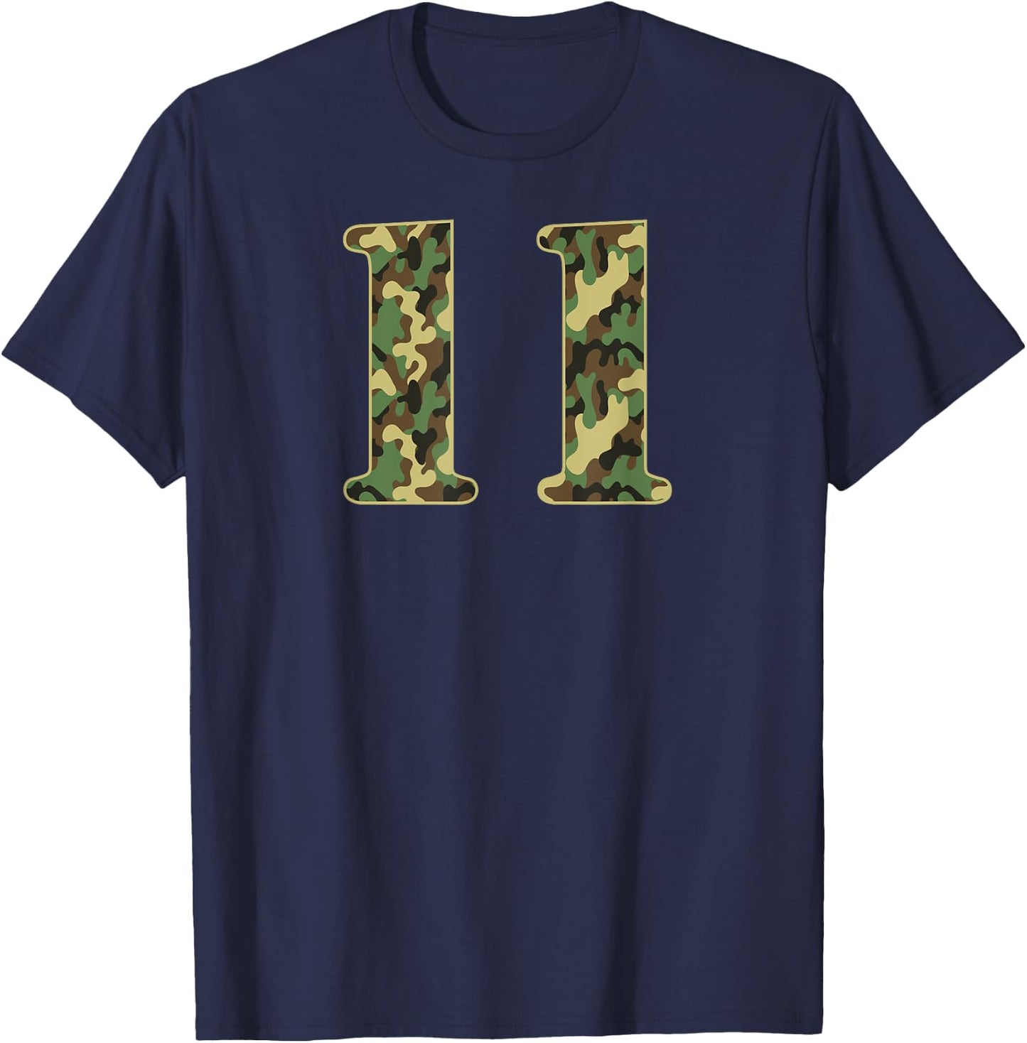 11th Birthday Soldier 11 Year Old Military Themed Camo T-Shirt - T-Shirt | Navy