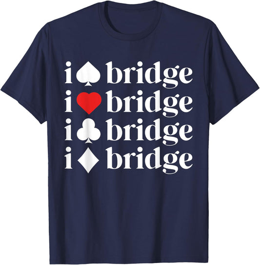 Gifts For Bridge Lover Bridge Card Game Shirt Women Mother T-Shirt - T-Shirt | Navy