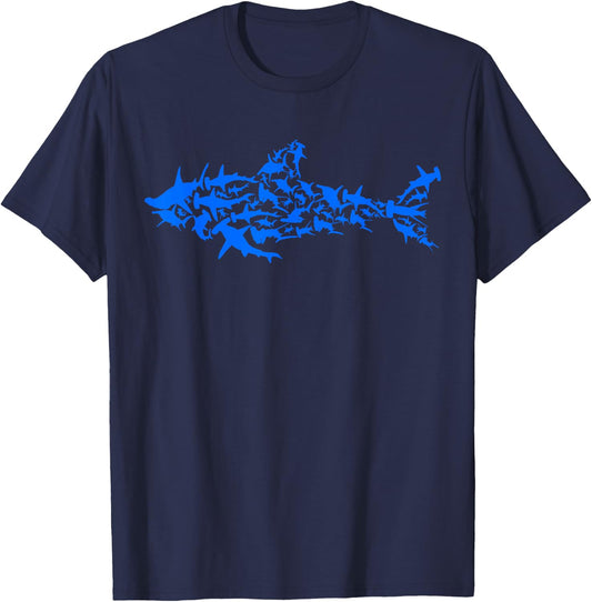 Shark Silhouette - Shark Fish - Sharks T-Shirt - T-Shirt | Navy
