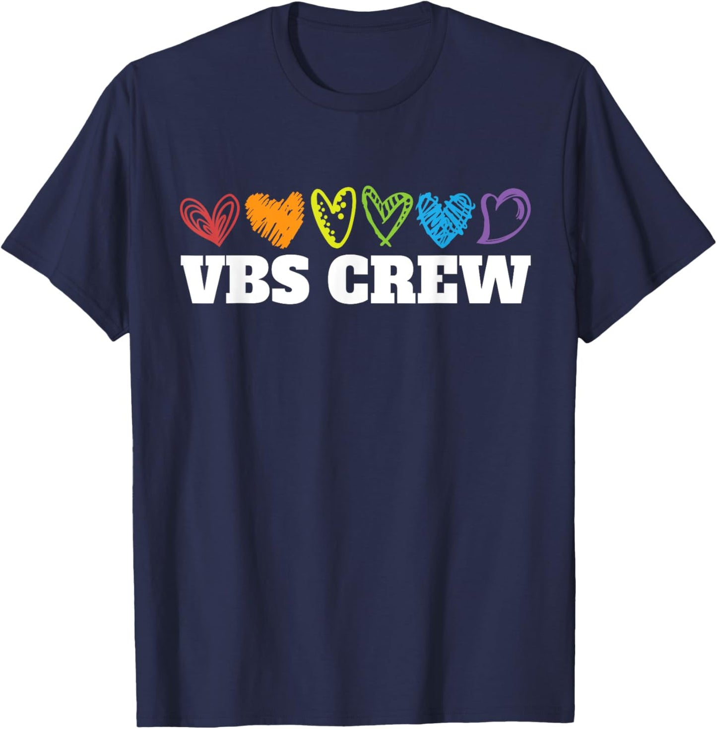 VBS Crew Hearts Vacation Bible School Squad Bible Study T-Shirt - T-Shirt | Navy