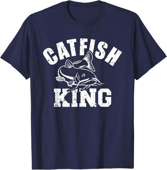 Catfish King Fishing T-Shirt - T-Shirt | Navy