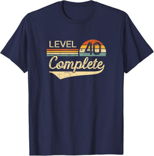 Level 40 Complete Vintage 40th Wedding Anniversary T-Shirt - T-Shirt | Navy