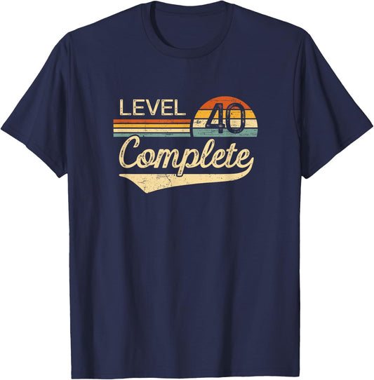 Level 40 Complete Vintage 40th Wedding Anniversary T-Shirt - T-Shirt | Navy
