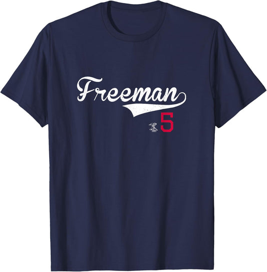 Freddie Freeman Vintage Gameday Los Angeles Baseball MLBPA T-Shirt - T-Shirt | Navy