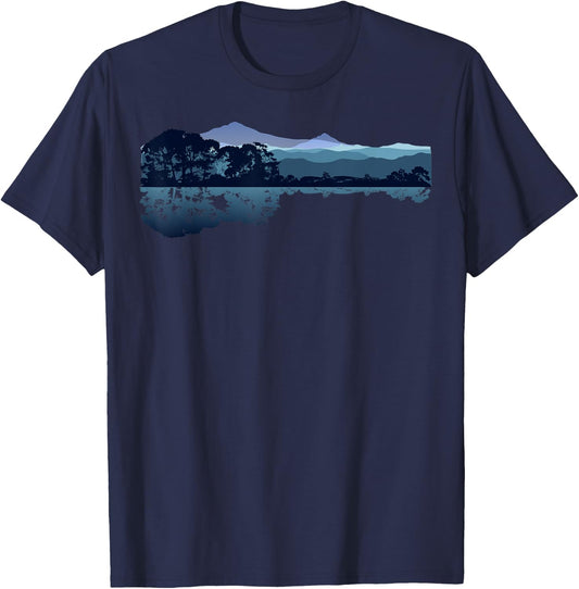 Nature Guitar | Cute Music Environment Lovers Gift T-Shirt - T-Shirt | Navy