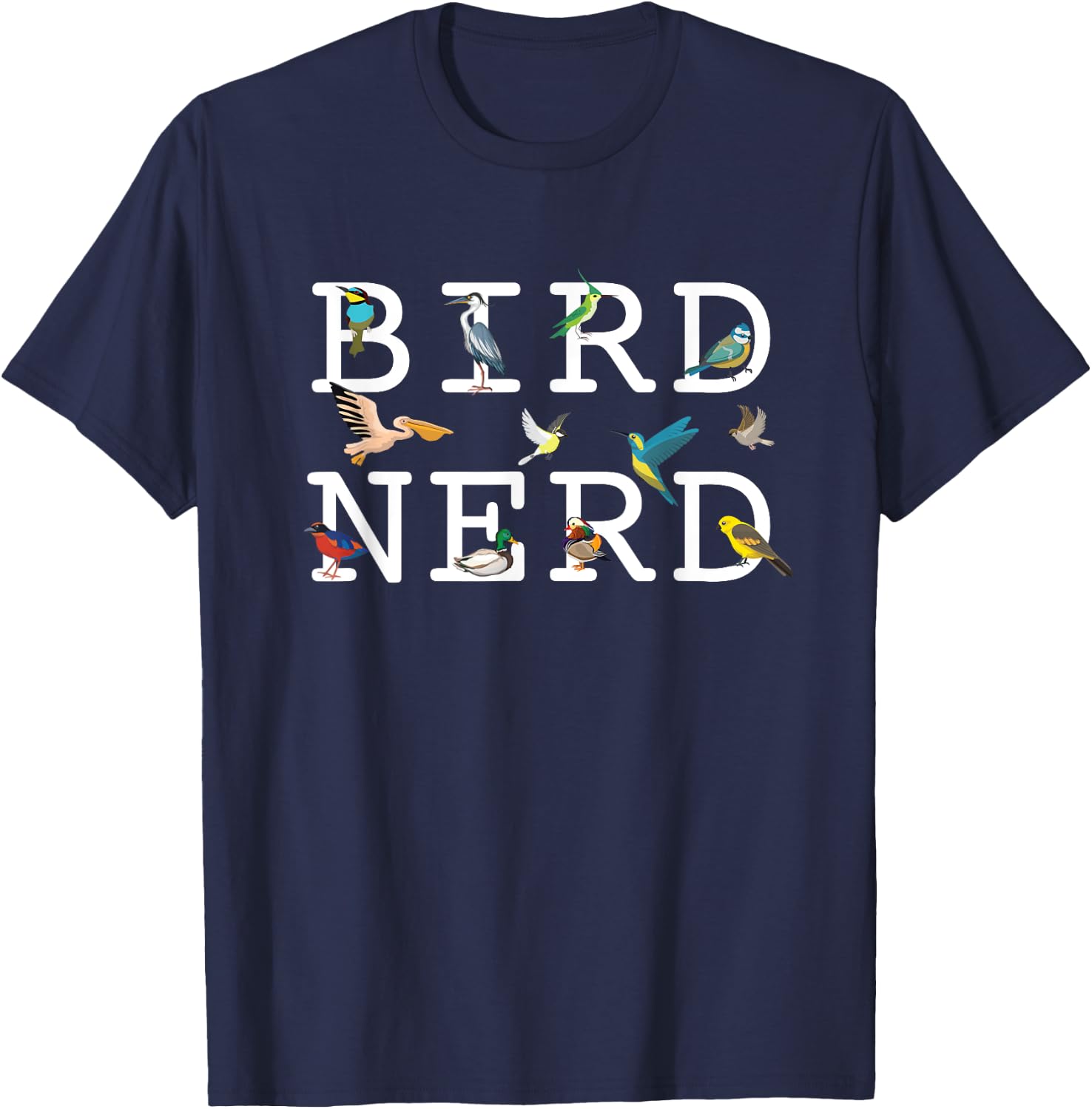 Cool Bird Lover Birdwatching Present Birdwatcher Birder T-Shirt - T-Shirt | Navy