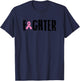 Fighter Pink Ribbon Breast Cancer Awareness Warrior Gift T-Shirt - T-Shirt | Navy