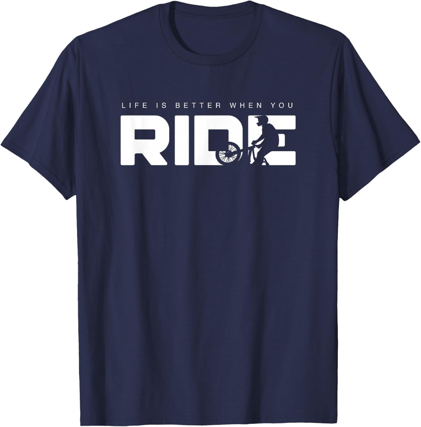 Life is Better When You Ride MTB Mountain Bike T-Shirt - T-Shirt | Navy