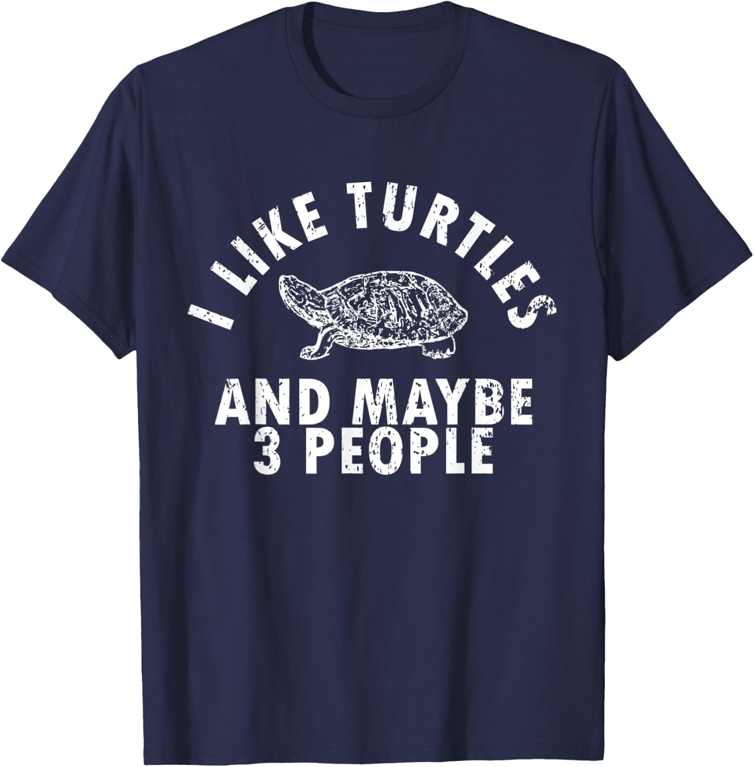 I Like Turtles Funny Gift Turtle Owner Pet Animal Friend T-Shirt - T-Shirt | Navy