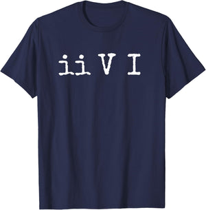 Two Five One II V I Jazz Chord Progress Music T-Shirt - T-Shirt | Navy