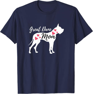 Great Dane Mom - German Mastiff Deutsche Dogge Dog Owner T-Shirt - T-Shirt | Navy