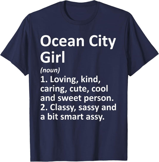 OCEAN CITY GIRL MD MARYLAND Funny City Home Roots Gift T-Shirt - T-Shirt | Navy