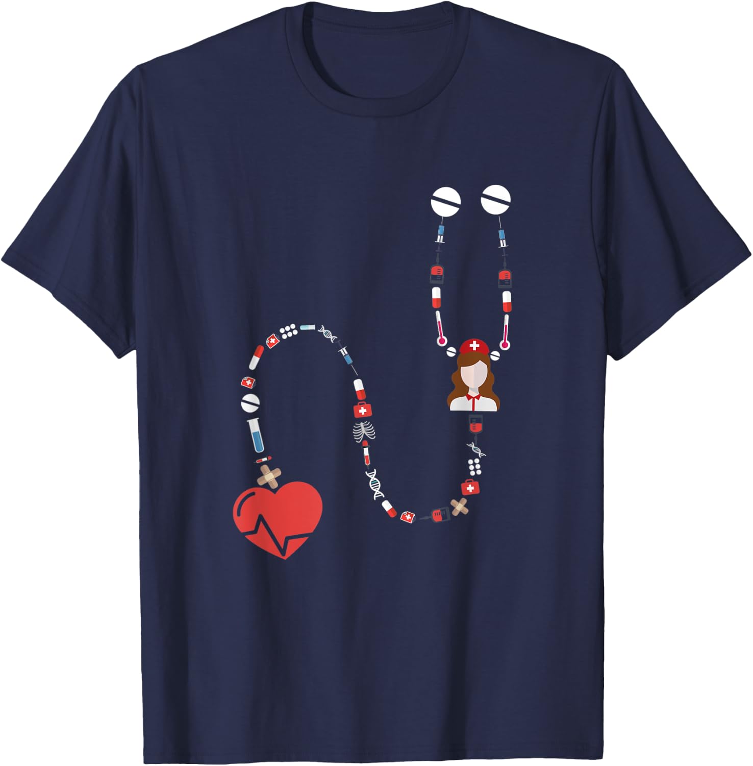 Love Nursing Student Medical School Nurse T-Shirt - T-Shirt | Navy