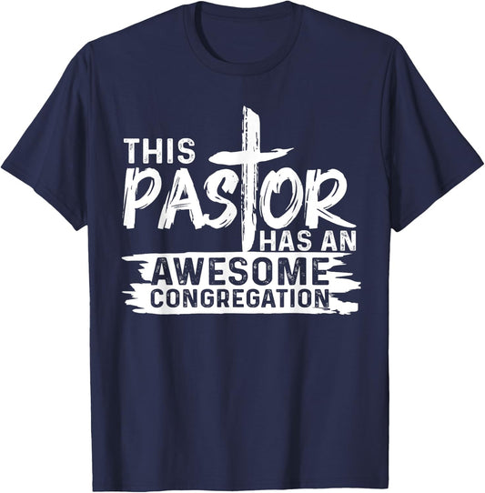 Funny Pastor Appreciation Gift Men Christian Church Priest T-Shirt - T-Shirt | Navy