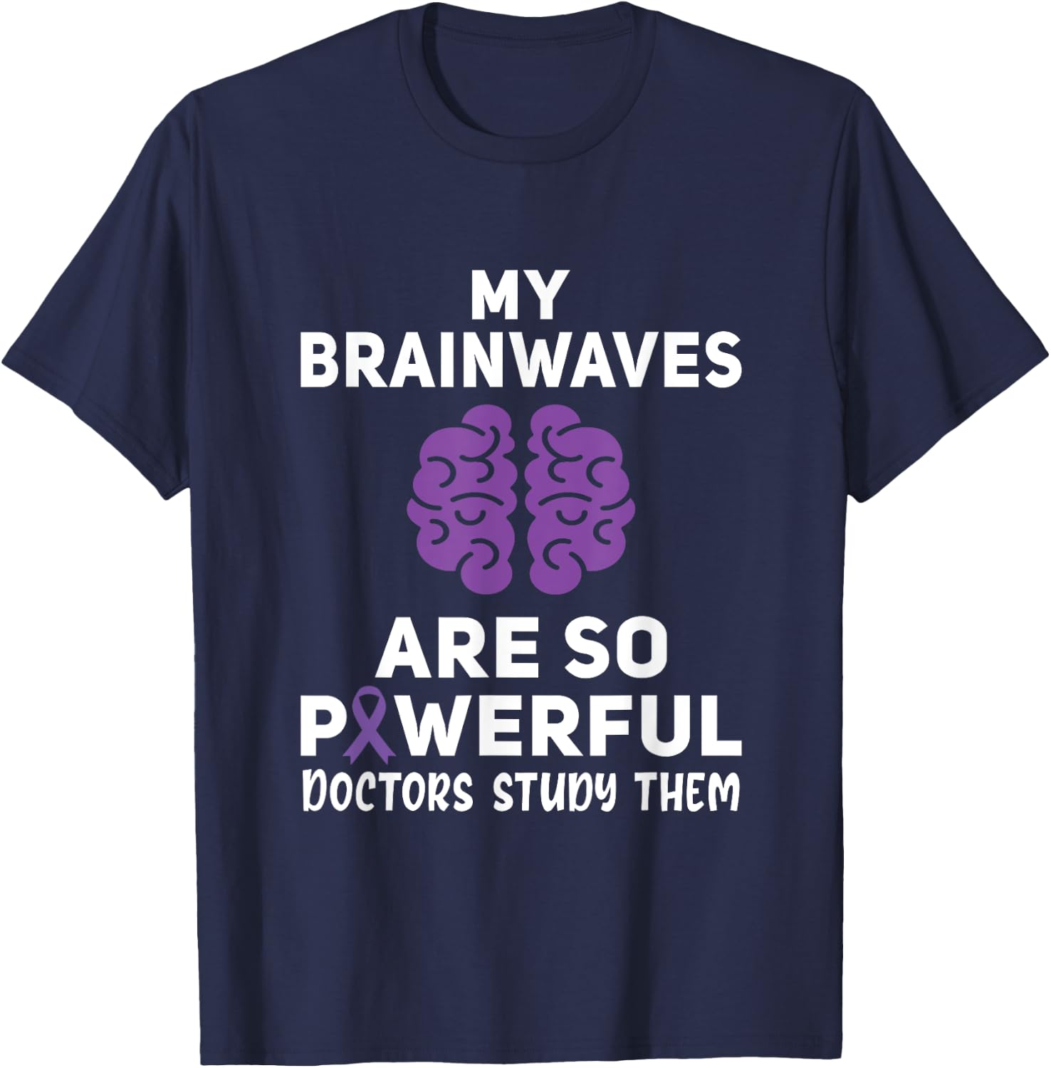 For purple Ribbon Warrior & Supporters - Epilepsy Awareness T-Shirt - T-Shirt | Navy