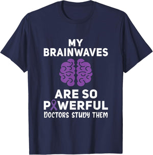 For purple Ribbon Warrior & Supporters - Epilepsy Awareness T-Shirt - T-Shirt | Navy