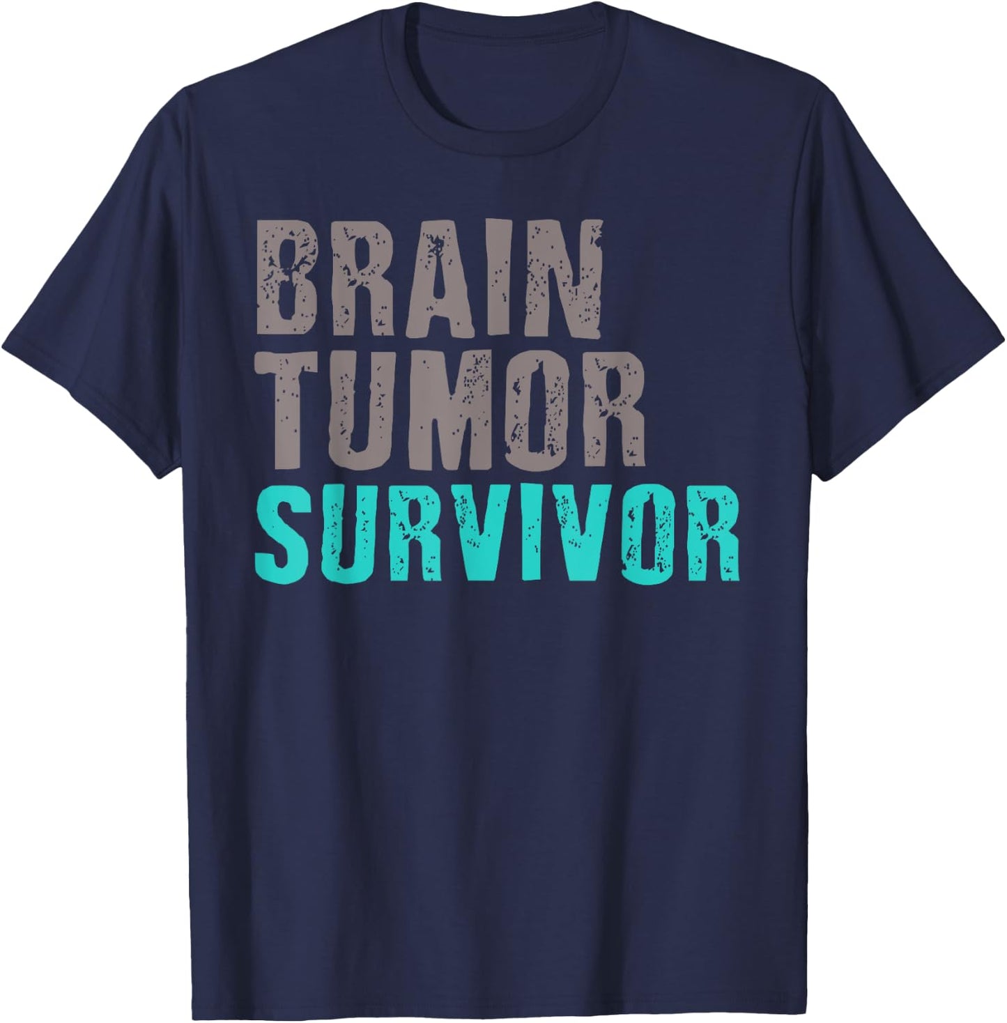Brain Tumor Survivor T Shirts Cancer Awareness Surgery T-Shirt - T-Shirt | Navy