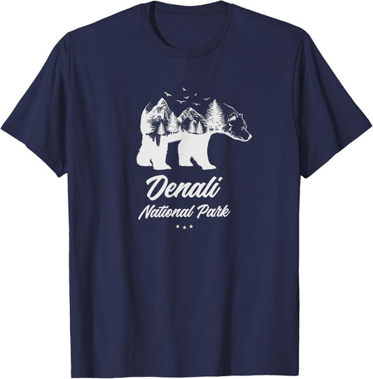 Denali - National Park Bear Souvenir T-Shirt - T-Shirt | Navy