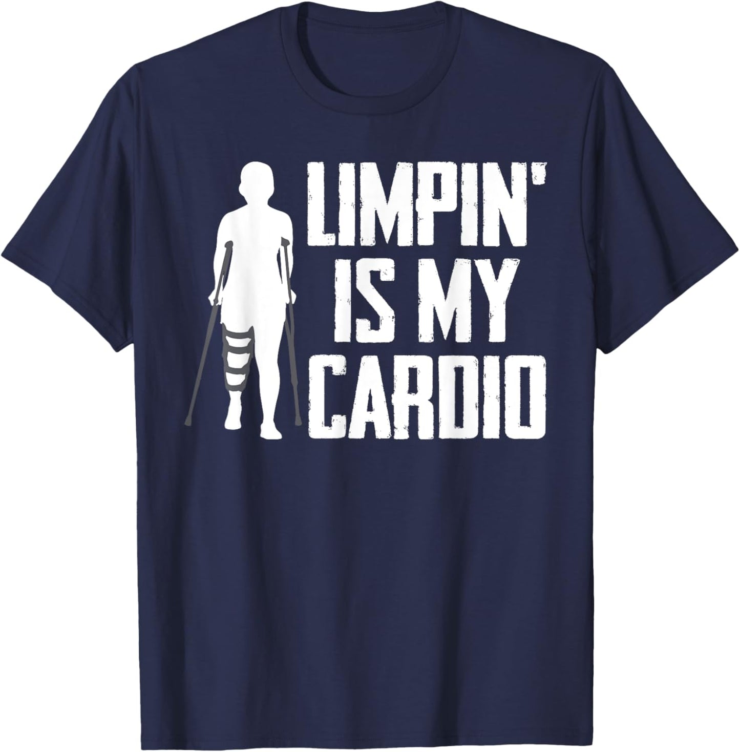 Broken Ankle Surgery Recovery Fractured Ankle Funny Cardio T-Shirt - T-Shirt | Navy