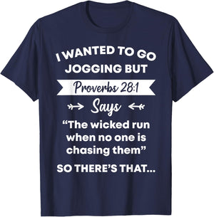 Funny Proverb Running Runner Religious Workout Runners Gift T-Shirt - T-Shirt | Navy