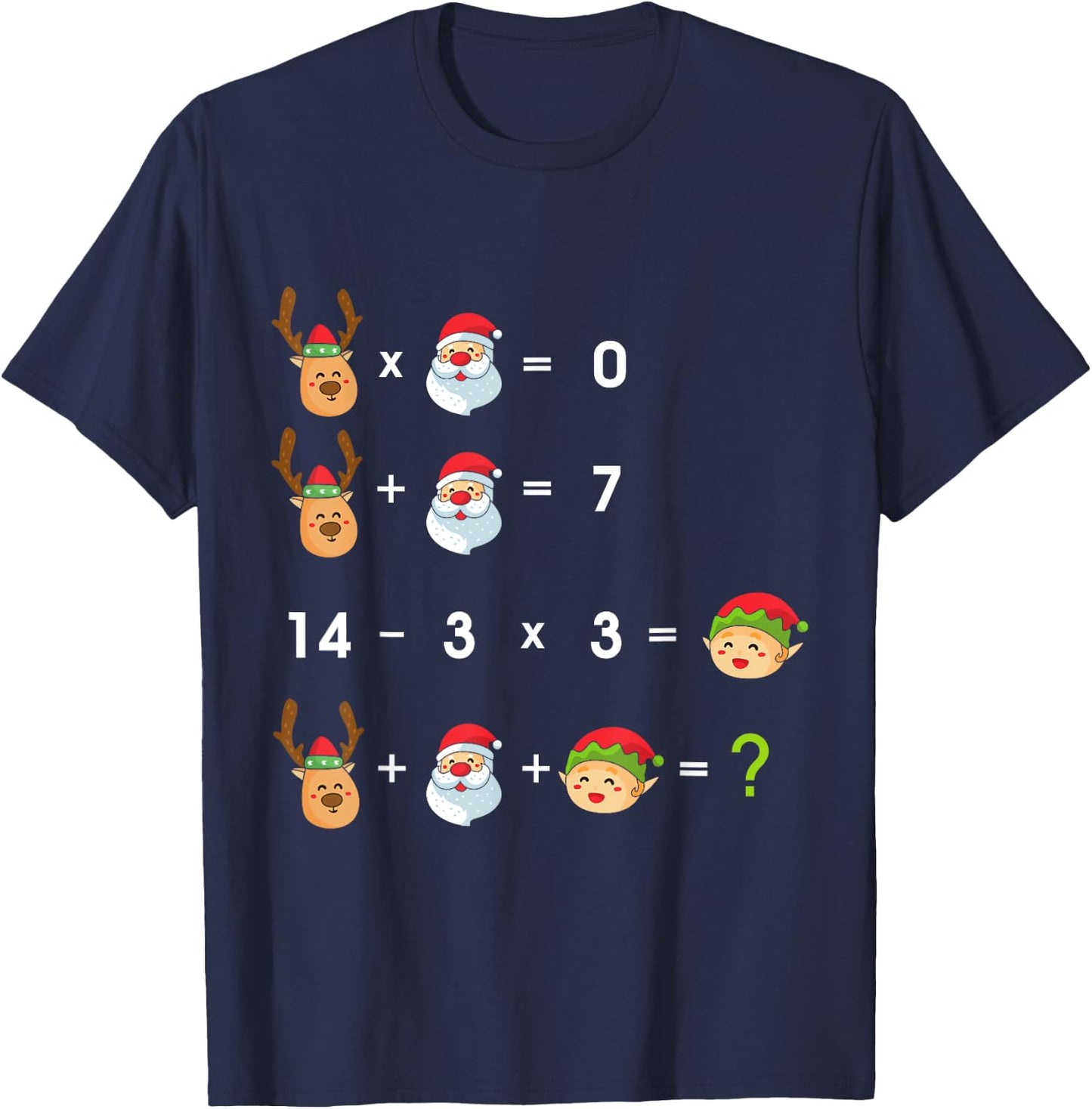 Order of Operations Quiz Funny Math Teacher Christmas Gift T-Shirt - T-Shirt | Navy