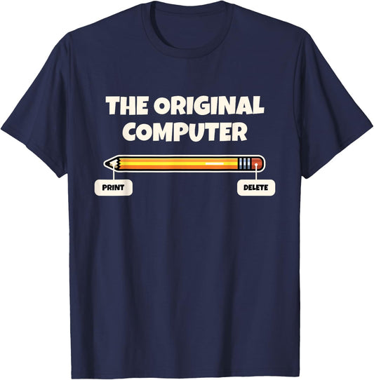 Humor Tech IT Support Techie Nerd Geek For Adult Adult Computer Programmer Pencil Gift T-Shirt - T-Shirt | Navy
