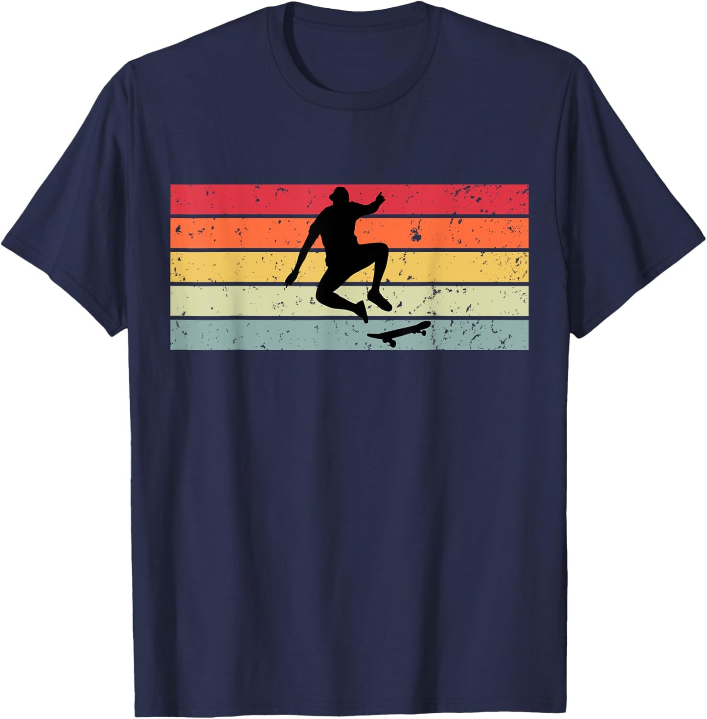 Skaters Having Fun Retro Sunset Skateboard Gift Teen Skaters T-Shirt - T-Shirt | Navy