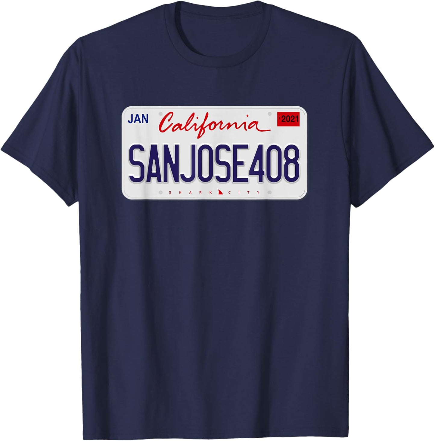 San Jose 408 Shirt, Shark City,Hella San Jose, Shark Tank SJ T-Shirt - T-Shirt | Navy