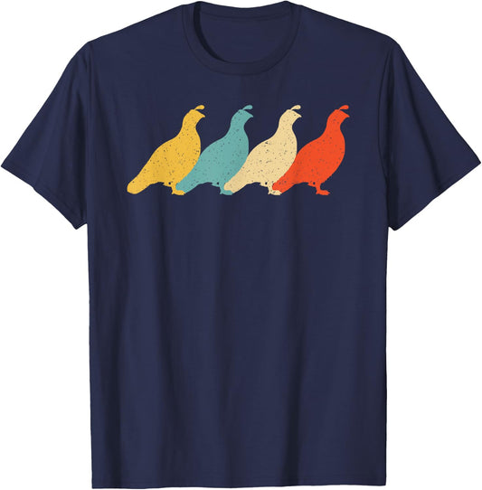 Partridge Vintage Retro Bird Quail Grouse Lover 60s 70s Gift T-Shirt - T-Shirt | Navy