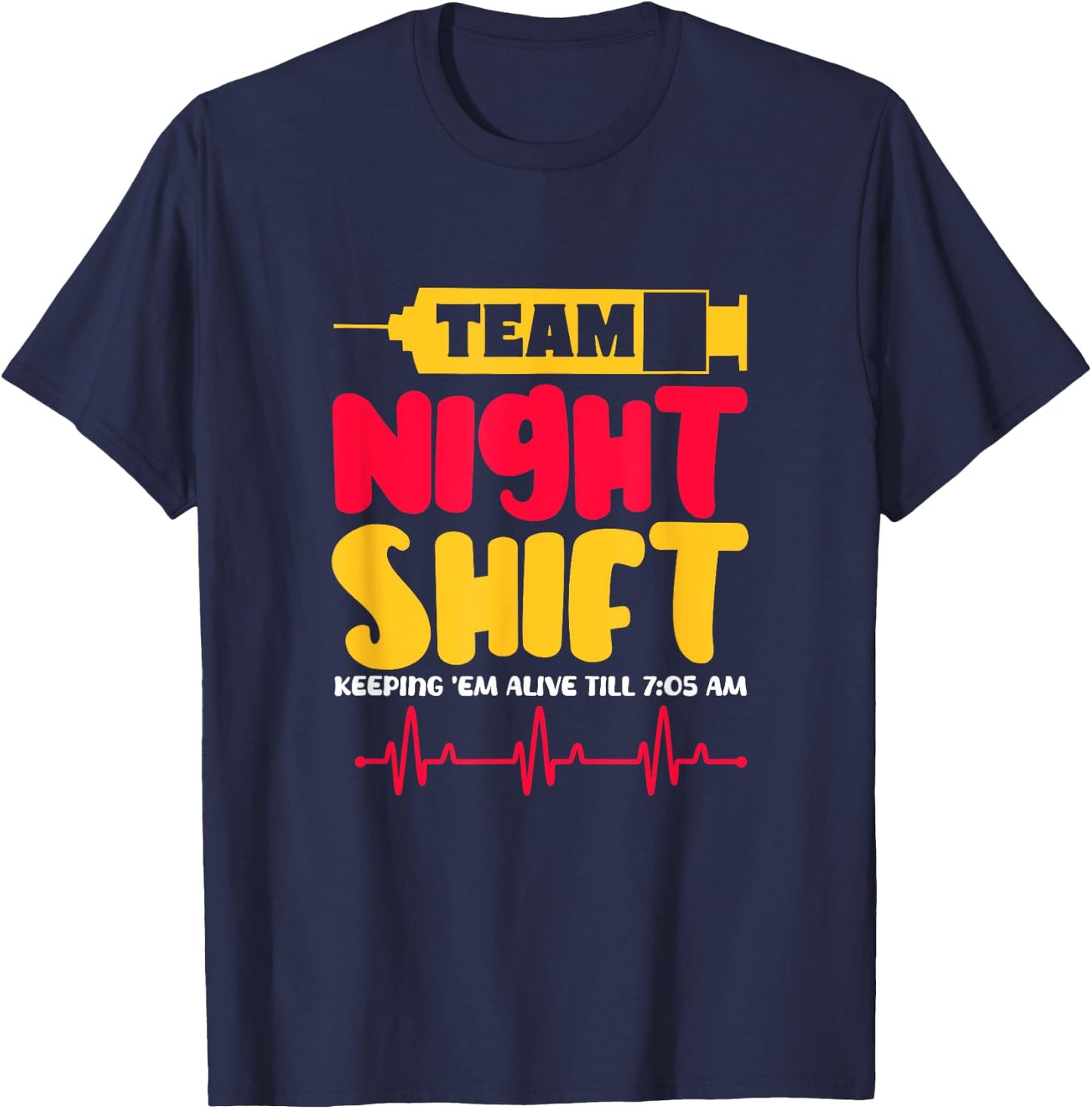 Team Night Shift Nurse Doctor Medical Emergency T-Shirt - T-Shirt | Navy