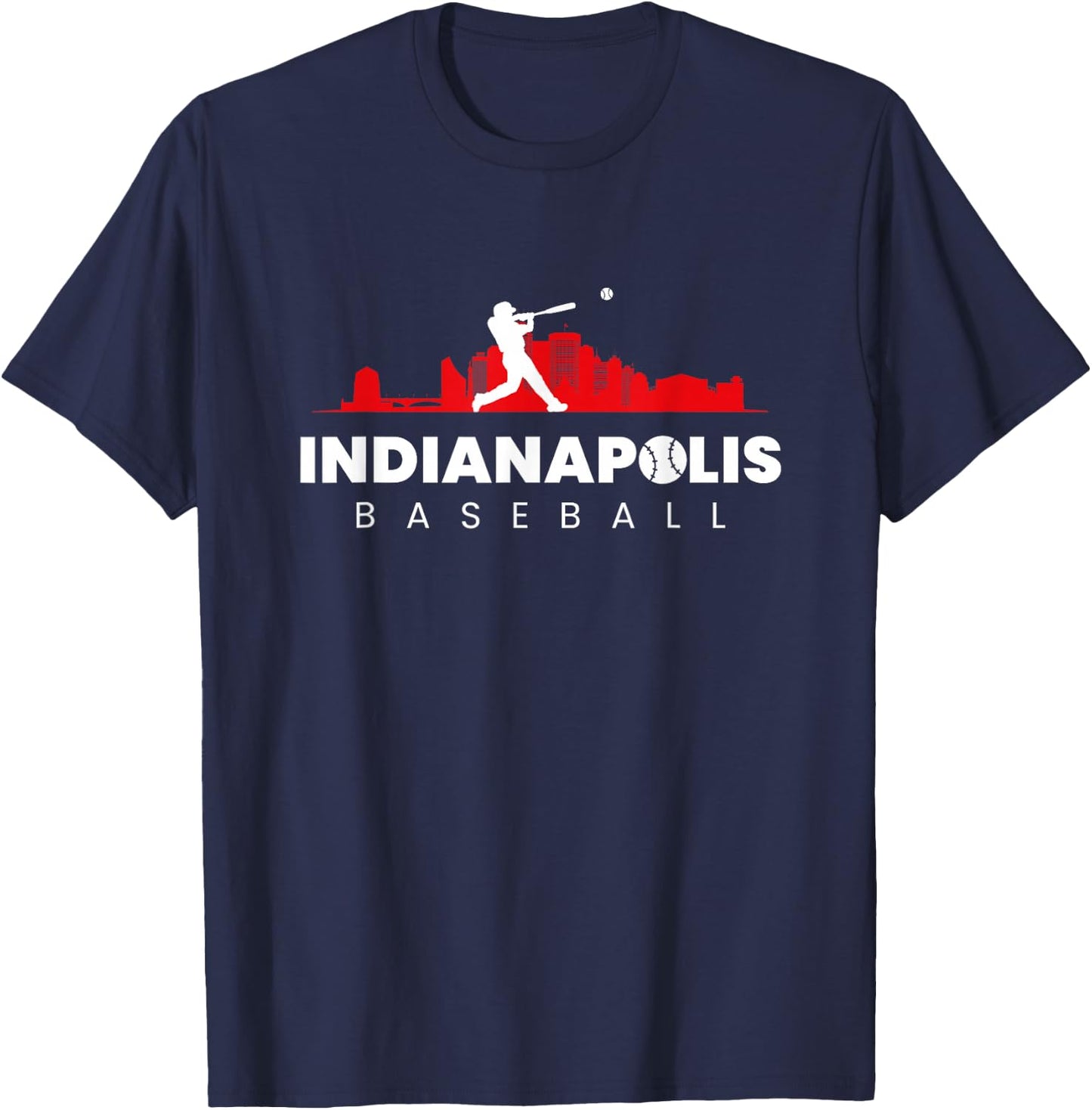 Indianapolis Baseball Vintage Minimal Retro Baseball Lover T-Shirt - T-Shirt | Navy