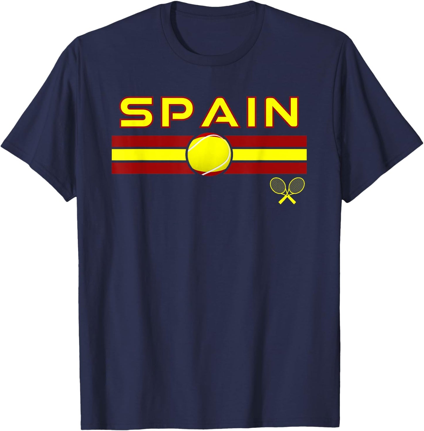 Spain Tennis Player Spainiard Sports Spain National Flag T-Shirt - T-Shirt | Navy