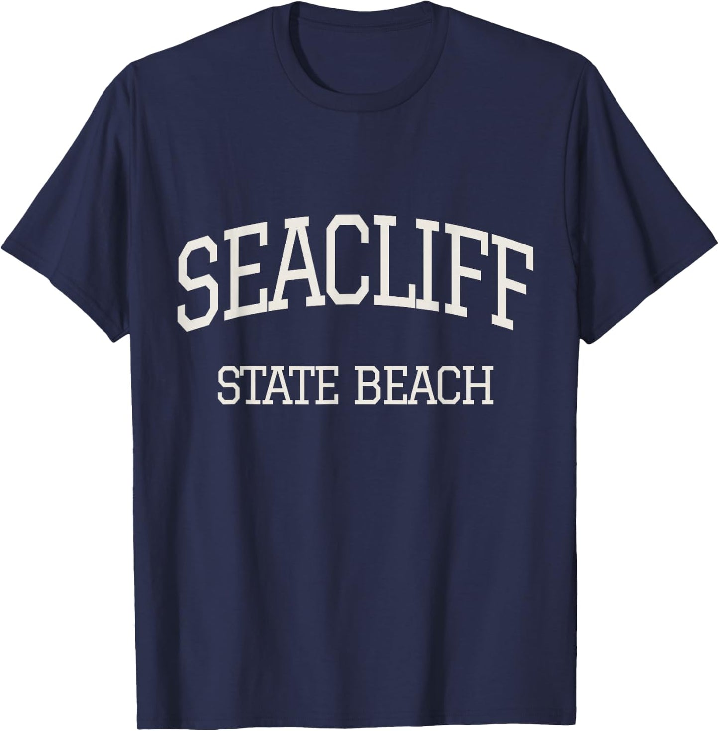 Vintage Seacliff State Beach Monterey CA California Coast T-Shirt - T-Shirt | Navy
