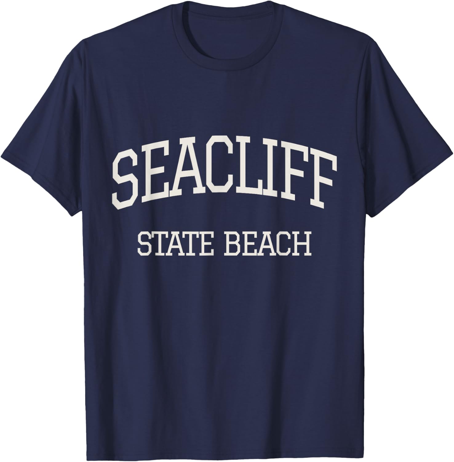 Vintage Seacliff State Beach Monterey CA California Coast T-Shirt - T-Shirt | Navy